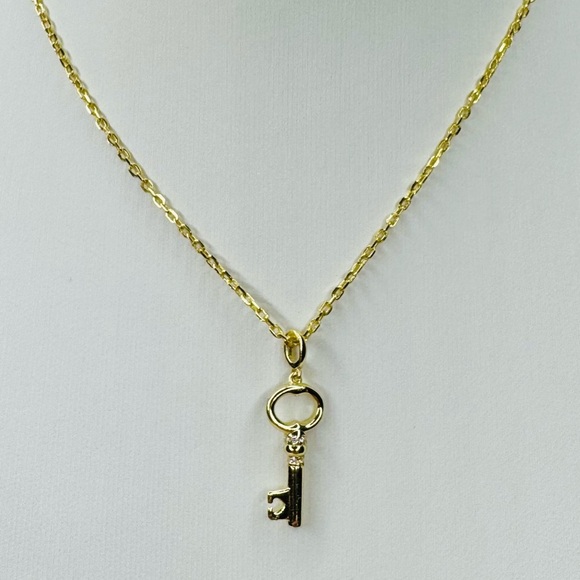 14K Gold & Sterling Silver “KEY” Necklace - Picture 3 of 4